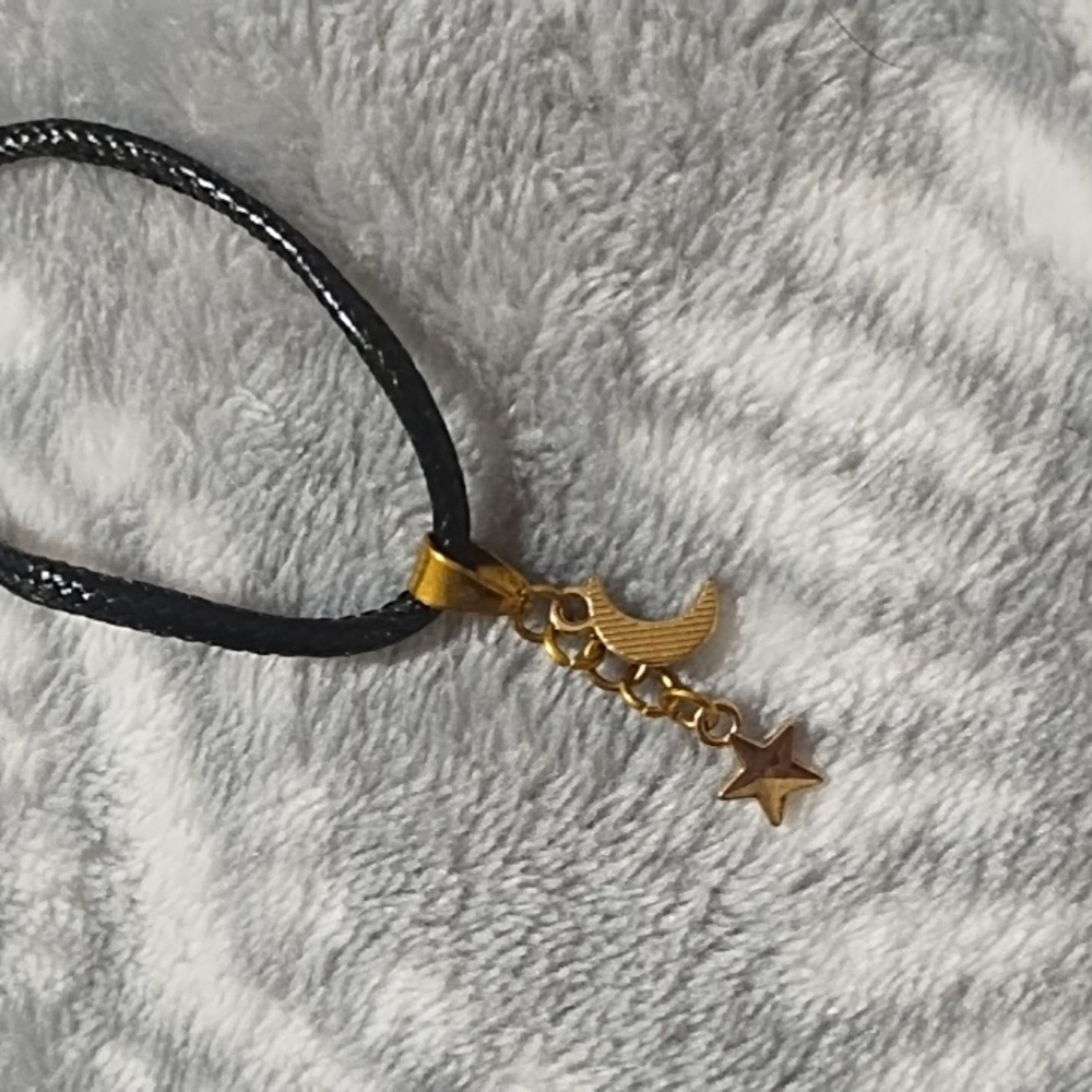 Handmade - moon and star necklace